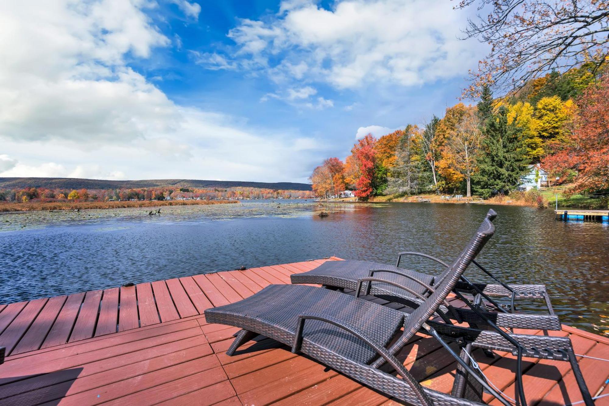 Lakefront A-Frame, Dock, Kayaks, Fire Place Lake Ariel Exterior photo
