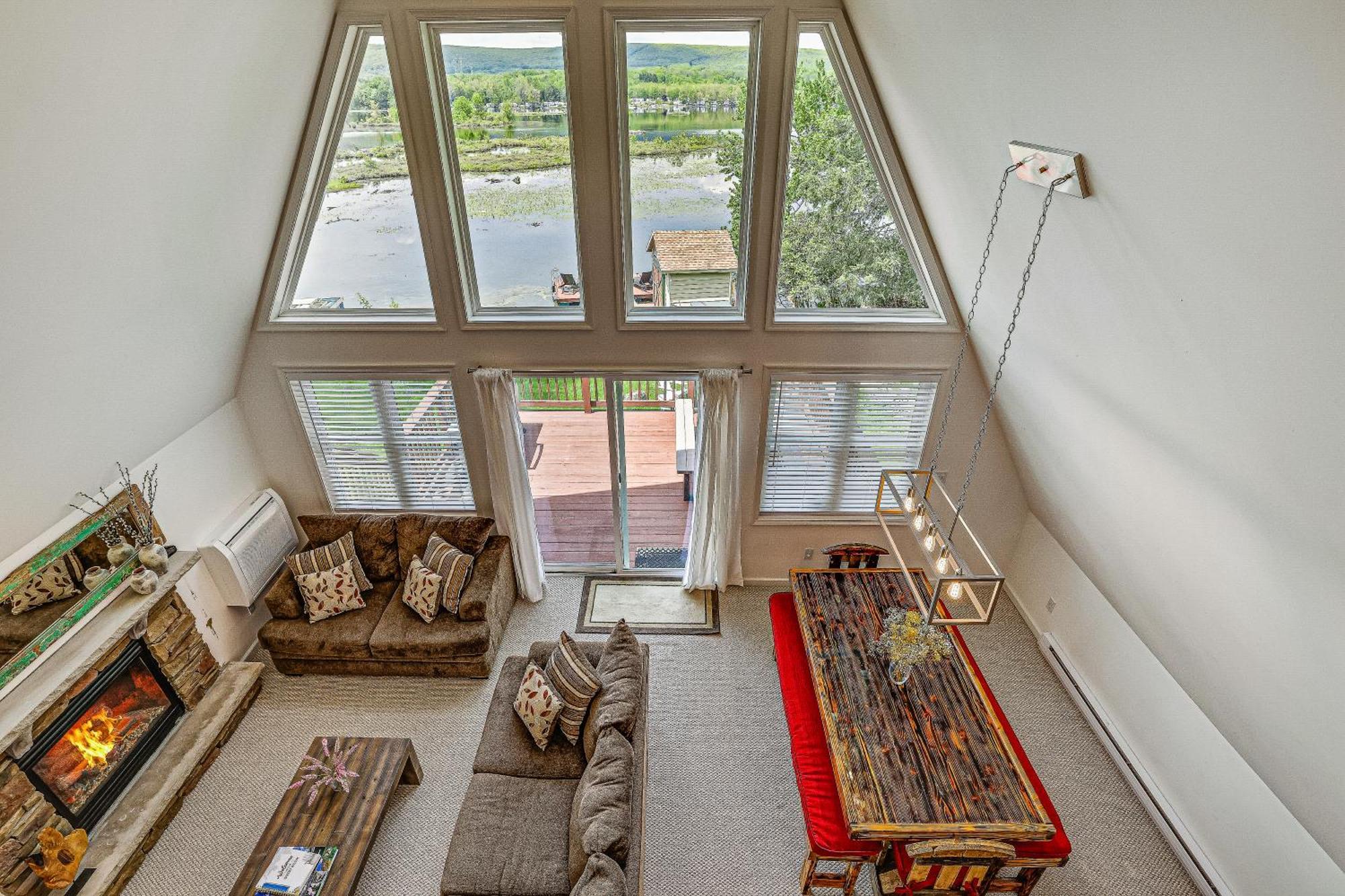 Lakefront A-Frame, Dock, Kayaks, Fire Place Lake Ariel Exterior photo