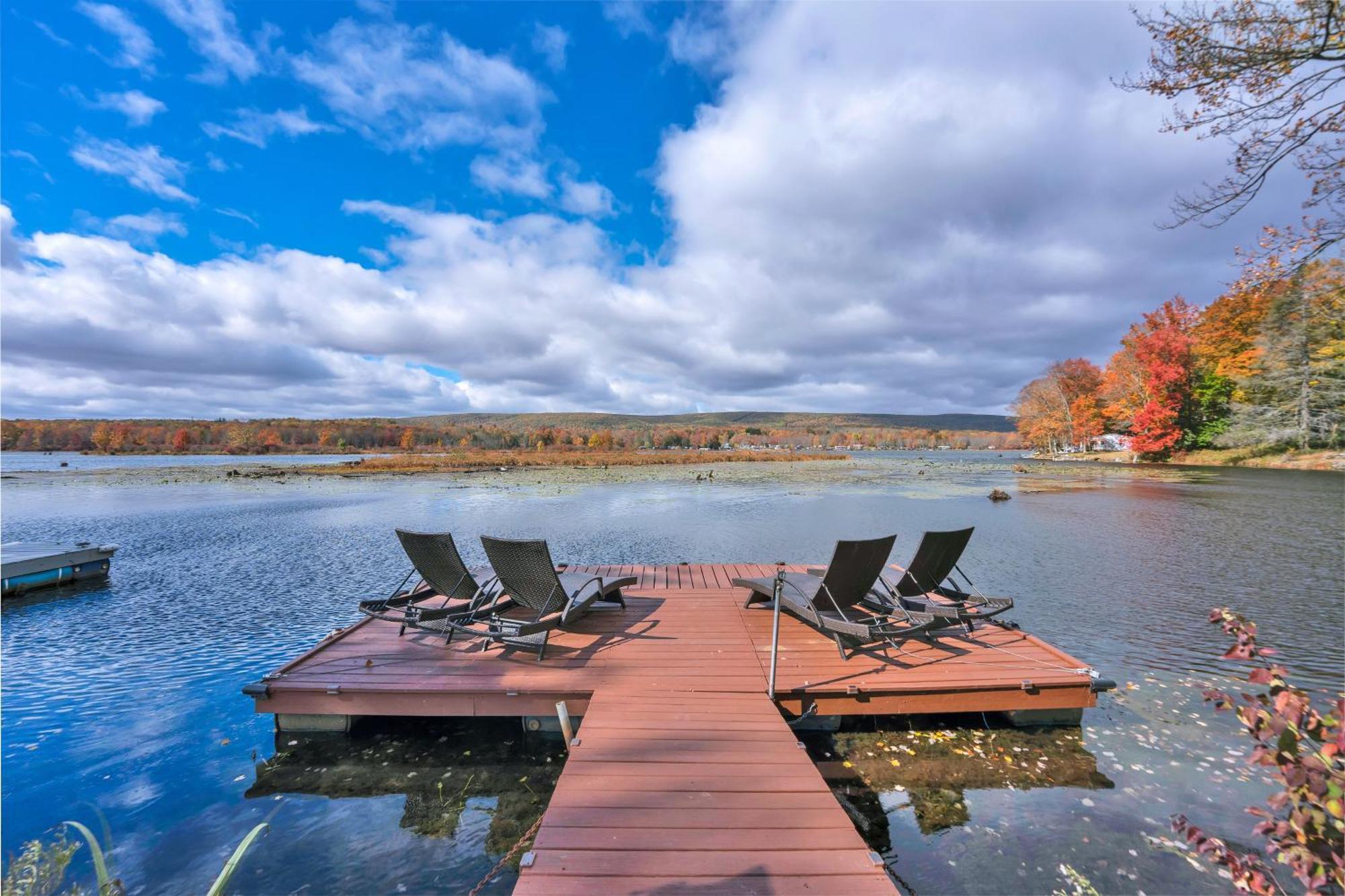Lakefront A-Frame, Dock, Kayaks, Fire Place Lake Ariel Exterior photo